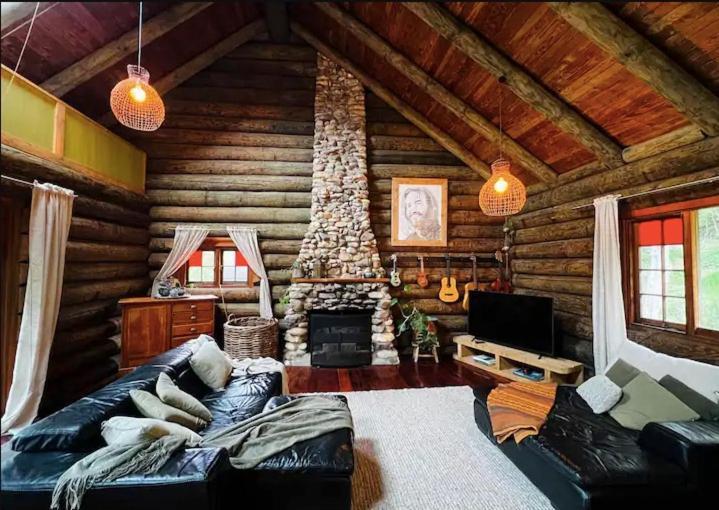 Coromandel Secluded Log Cabin Retreat Hikuai Buitenkant foto